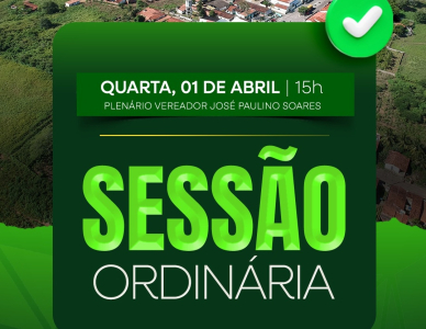 Sessão Ordinária em Ielmo Marinho convida população a participar nesta quarta-feira, 01 de abril.
